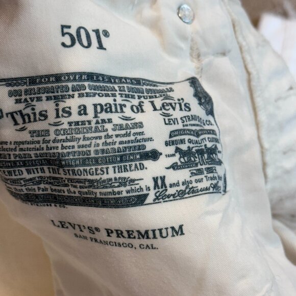 Levi’s Jeans 501 Premium White High Rise Straight Leg Boho Sz 31 #PC9-36200-0216 - Picture 15 of 16